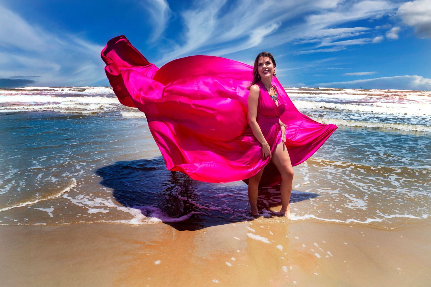 Specializing Flying Dress portraits, colorful, darker, bolder, Texas Photographer, Destination Photographer, San Antonio Photographer, Beach