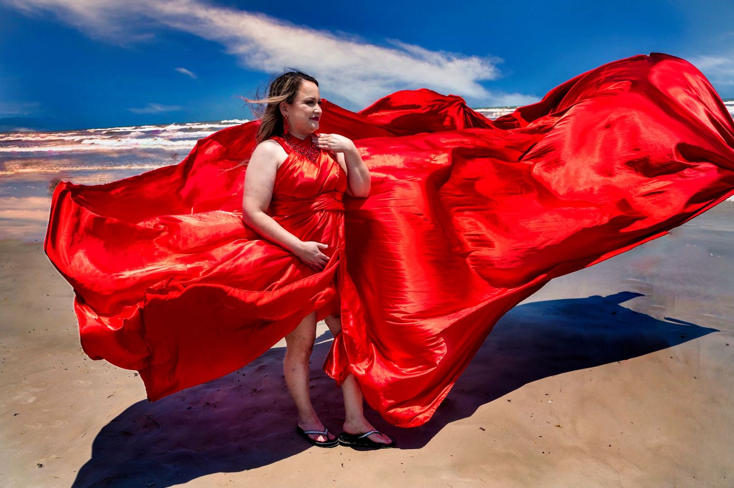 Specializing Flying Dress portraits, colorful, darker, bolder, Texas Photographer, Destination Photographer, San Antonio Photographer, Beach