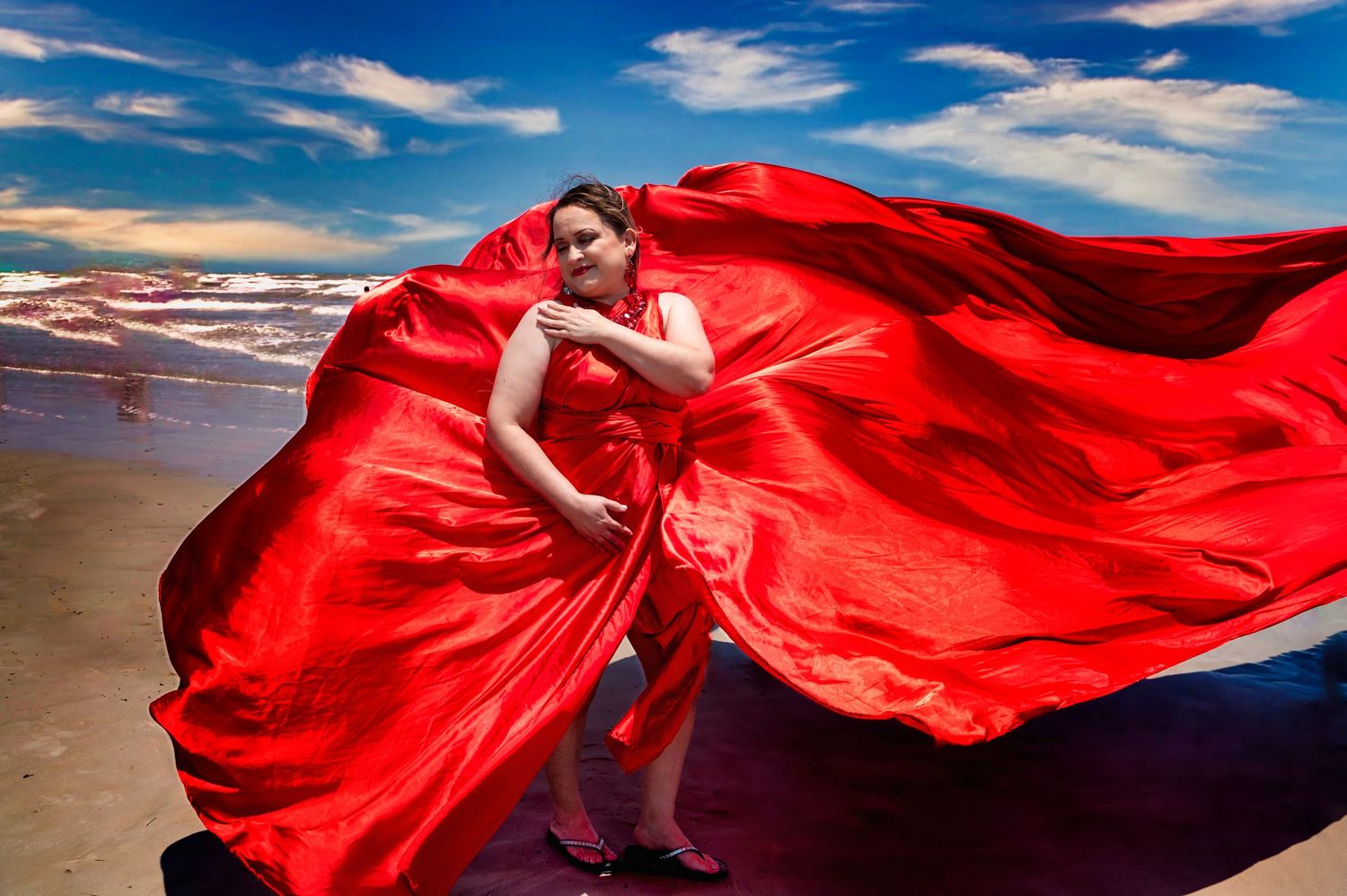 Specializing Flying Dress portraits, colorful, darker, bolder, Texas Photographer, Destination Photographer, San Antonio Photographer, Beach