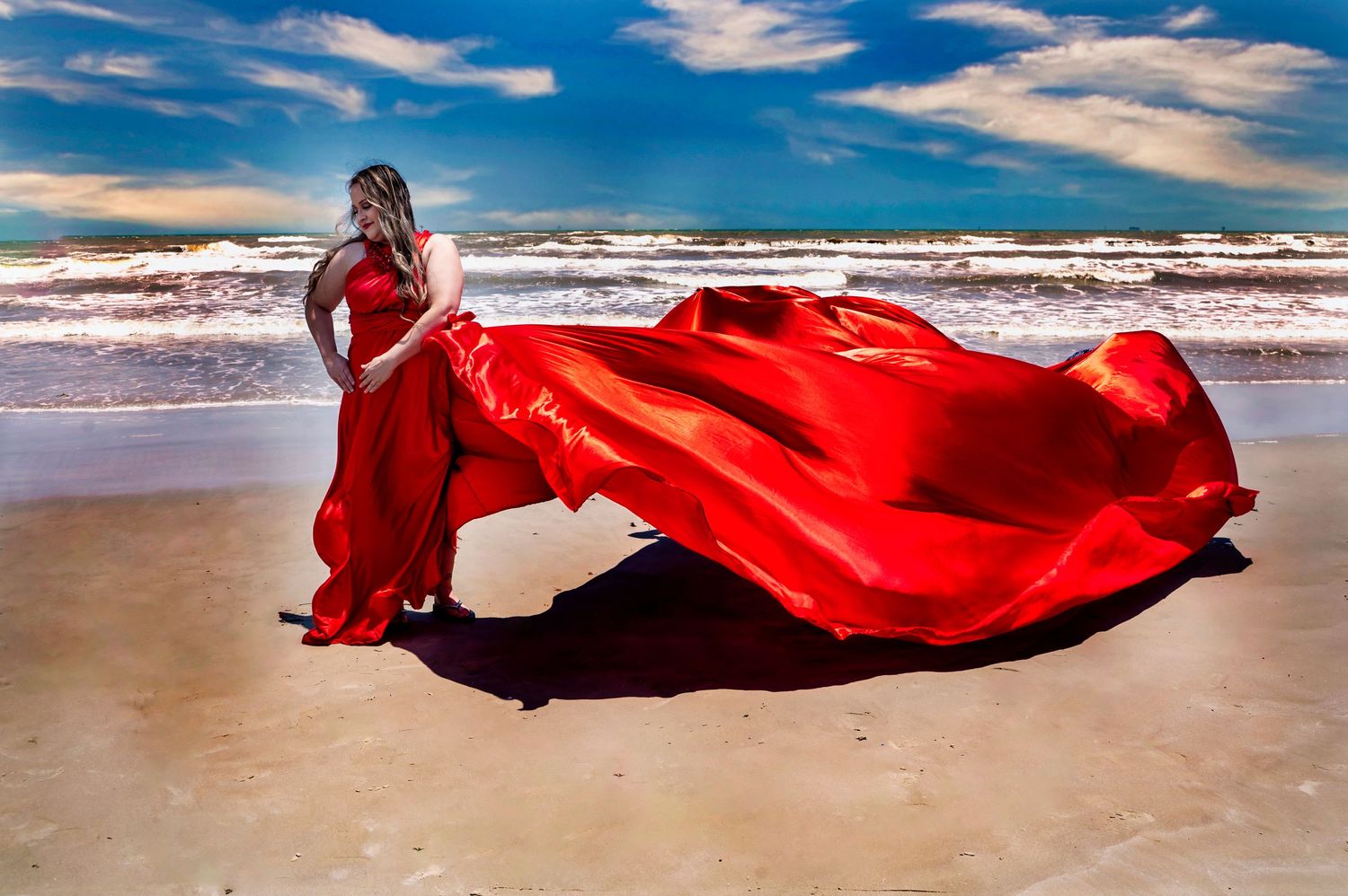 Specializing Flying Dress portraits, colorful, darker, bolder, Texas Photographer, Destination Photographer, San Antonio Photographer, Beach
