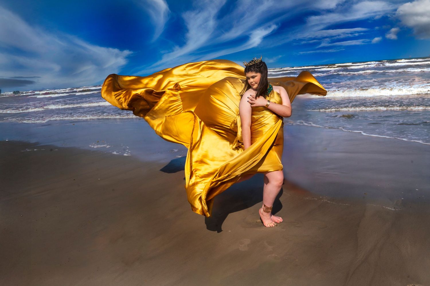 Specializing Flying Dress portraits, colorful, darker, bolder, Texas Photographer, Destination Photographer, San Antonio Photographer, Beach