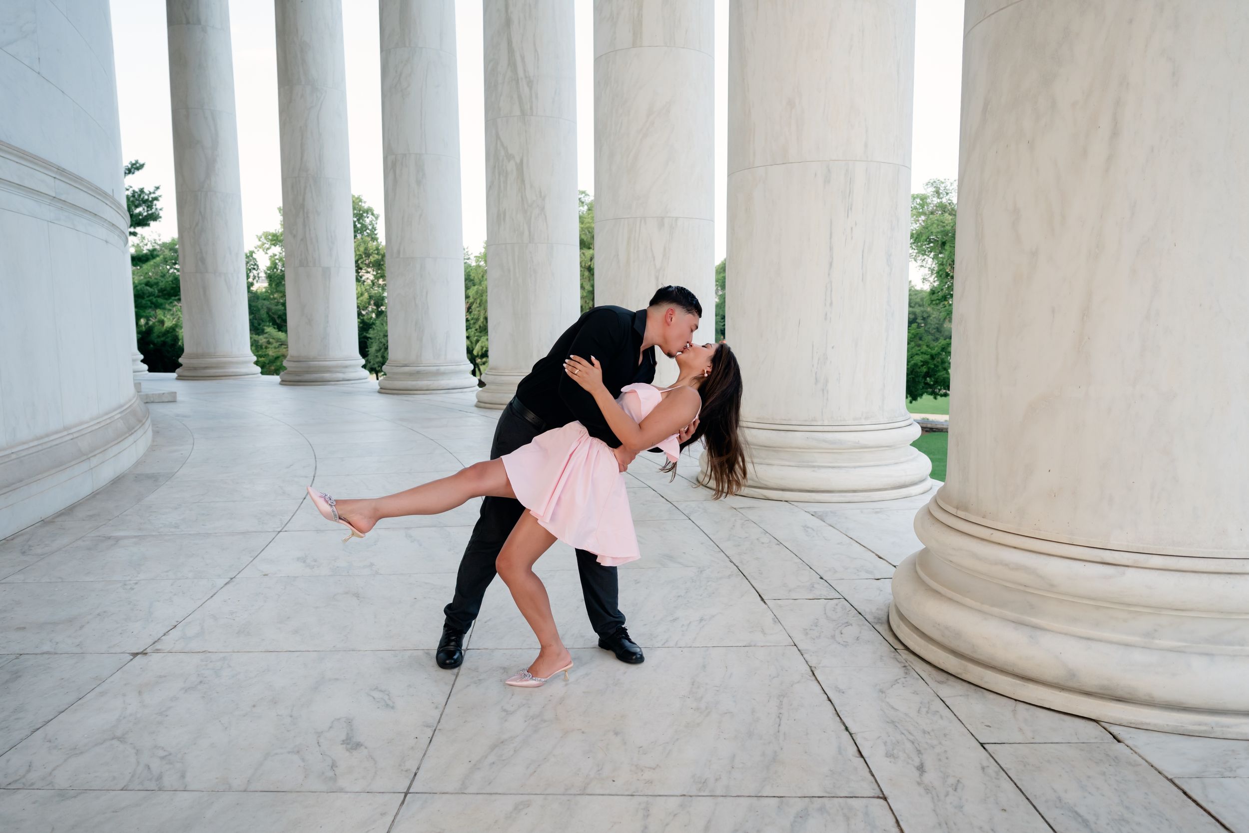 Jefferson Memorial Washington DC Engagement Photographer