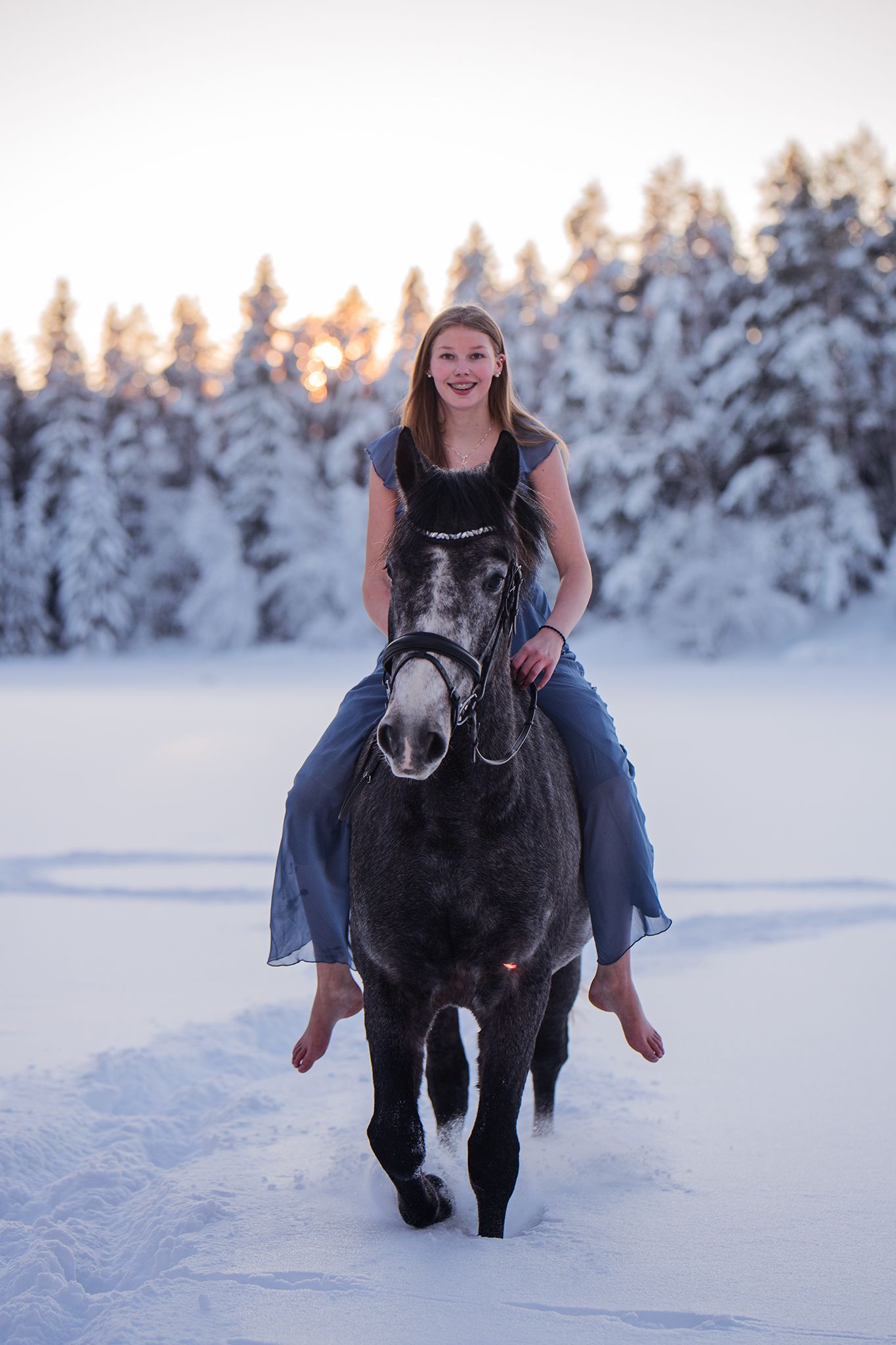 Sunset, Horse, dress