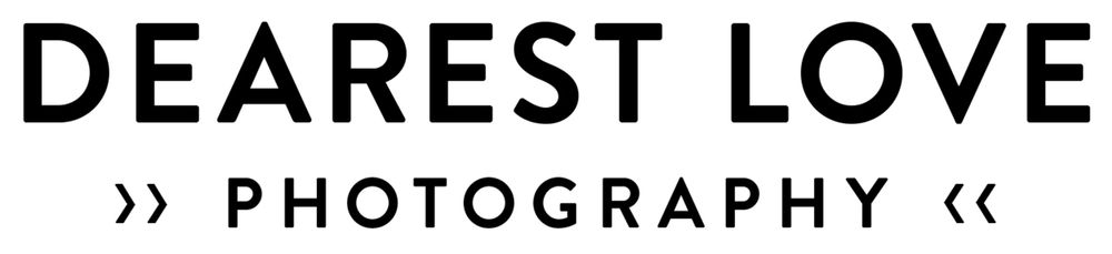 Black text logo reading 'Dearest Love Photography' in a minimalist font. Worcestershire Wedding photographer.
