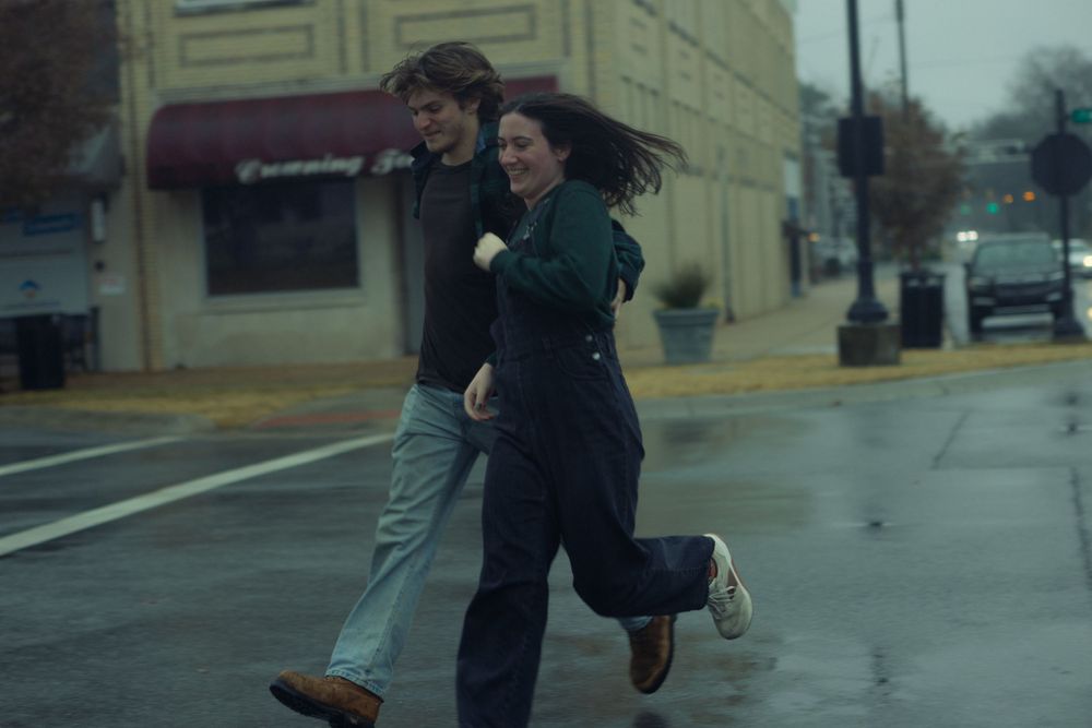 couple in the rain