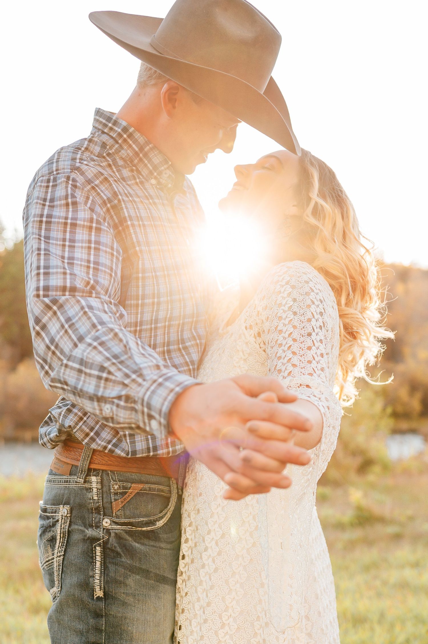 Engagement photography. Sun flare. Sunset. Fall. Dillon. Silverthorne.