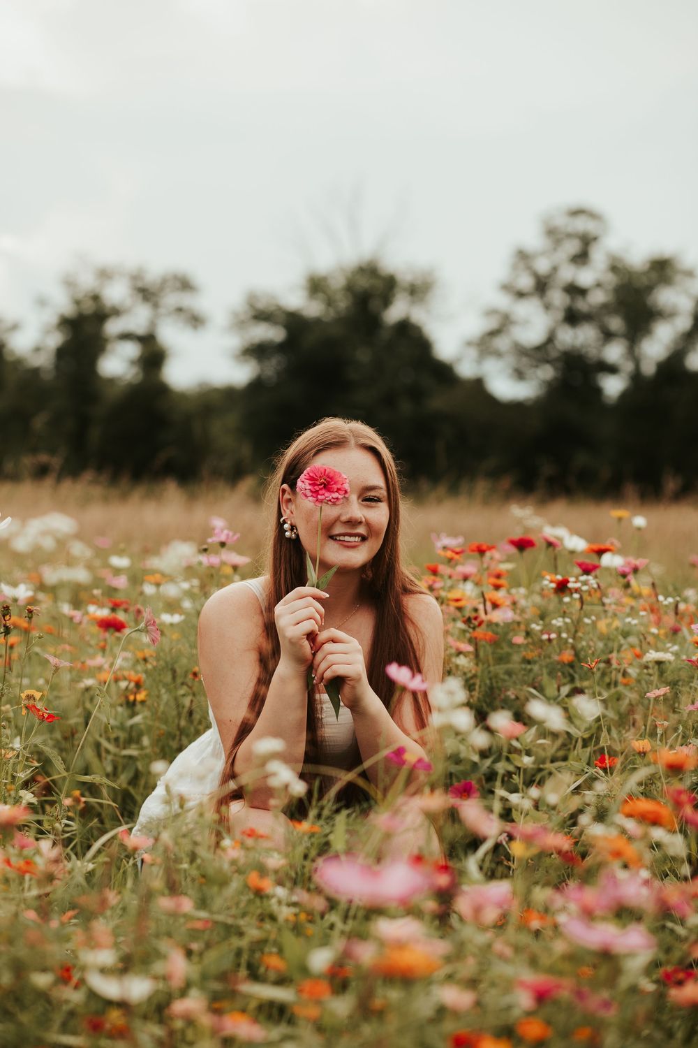 girl in flower field