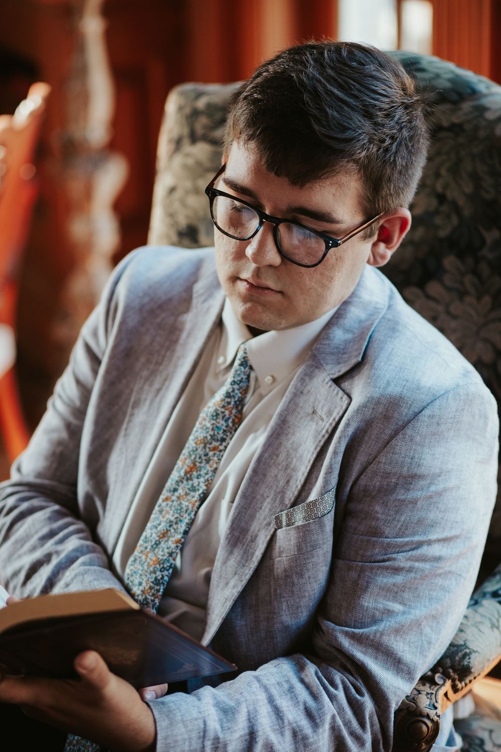 boy reading a book