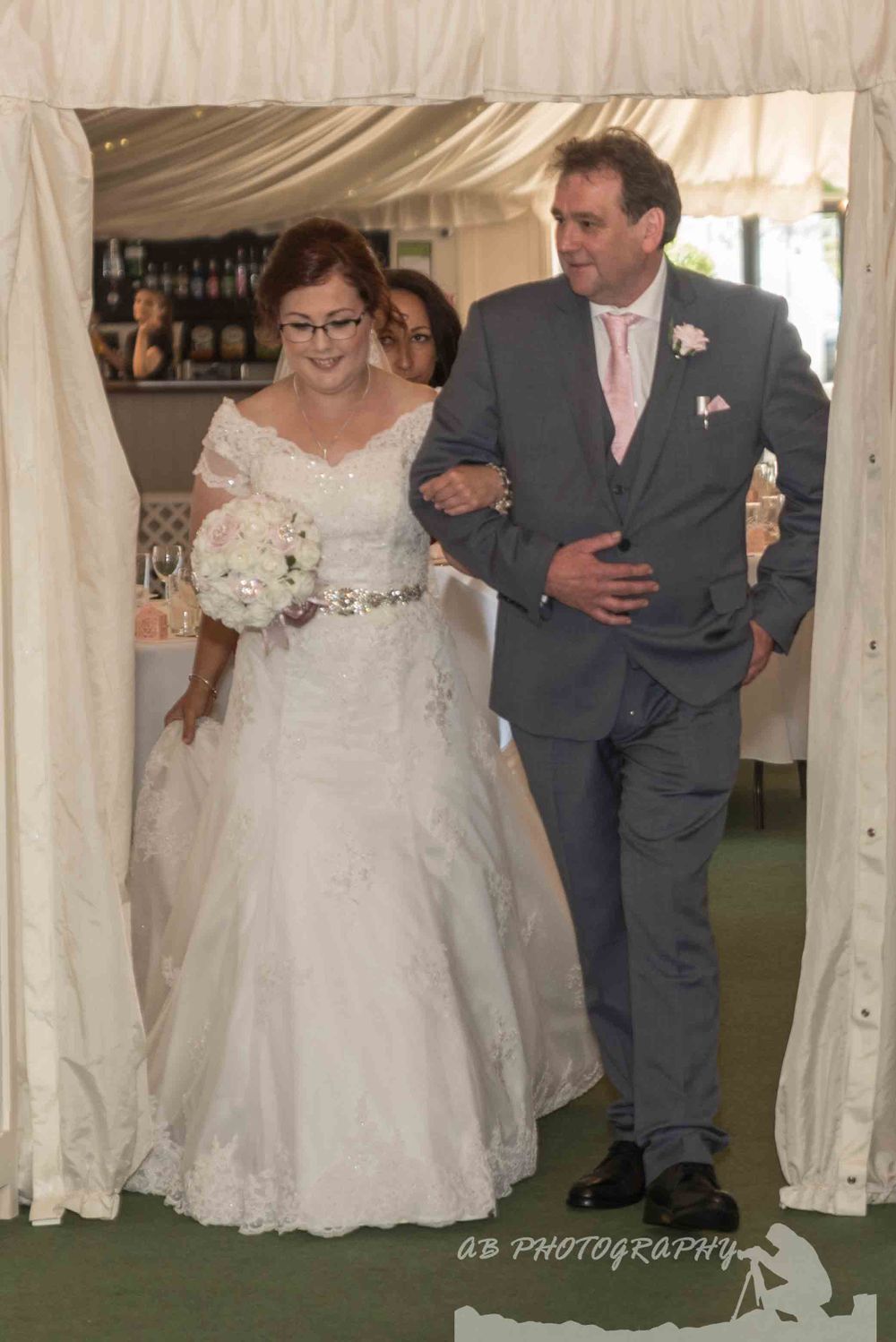 Bride walking down the aisle