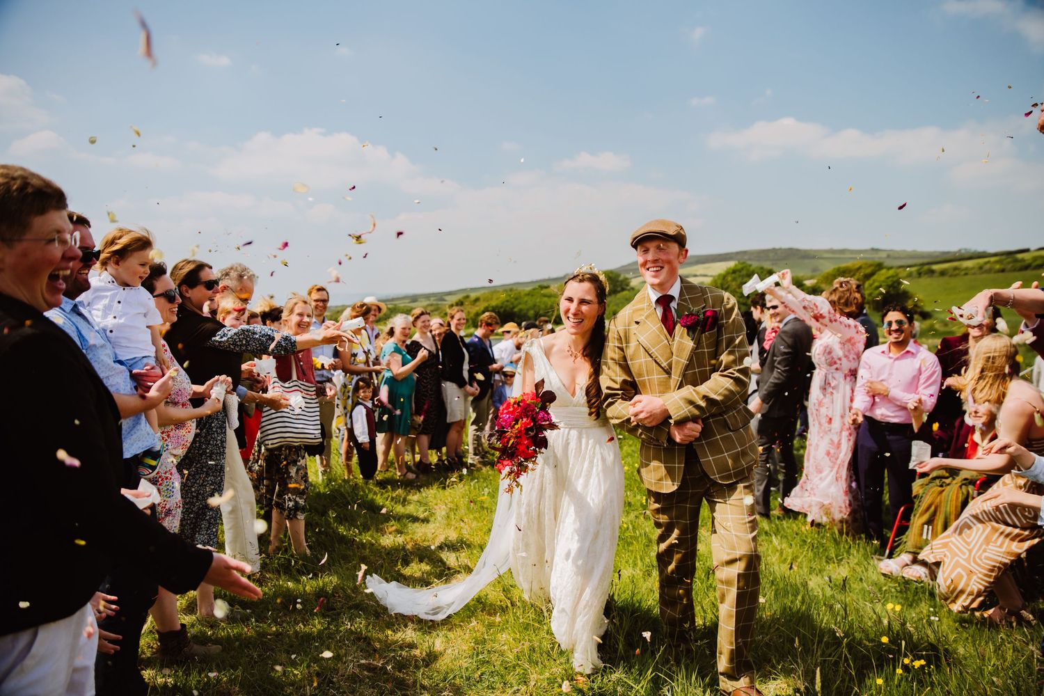 Outdoor wedding Dorset near Chesil Beach, Weymouth, Bridport. Bridport wedding photographer