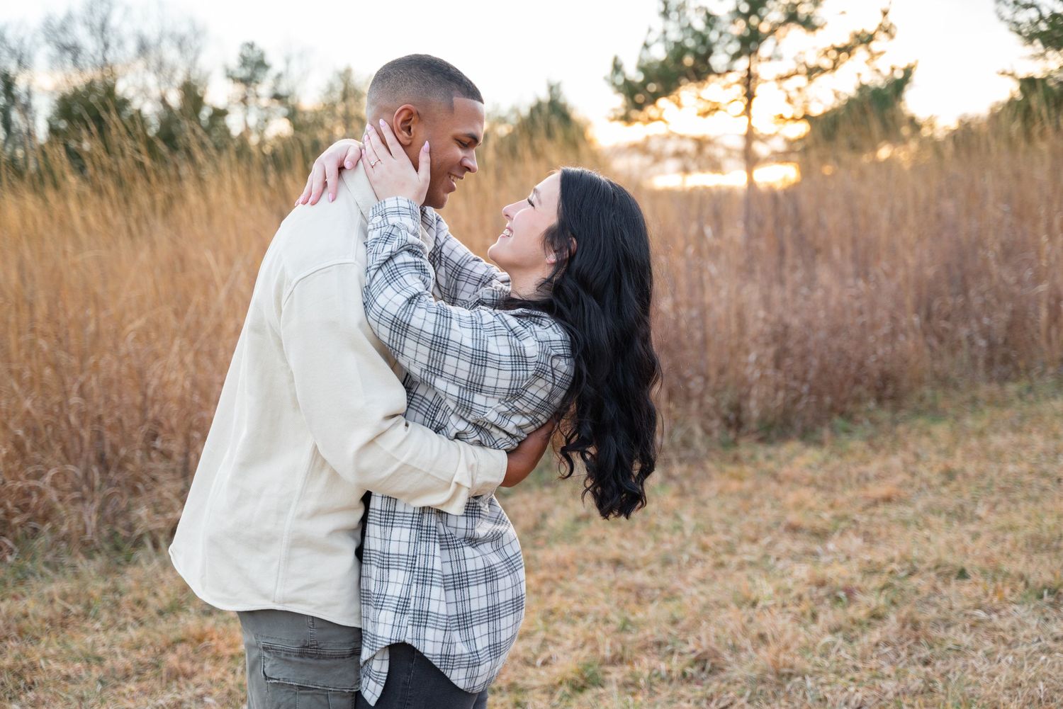 Engagement photo in field