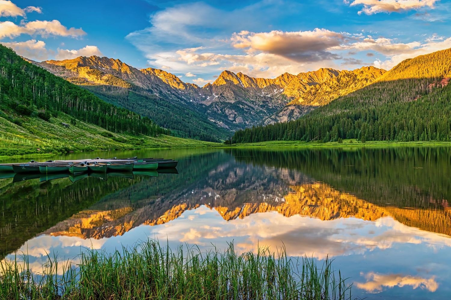 Piney Lake at sunset photo by Denver Drone, Hospitality, Travel & Tourism photographer Captain Colorado Photography.