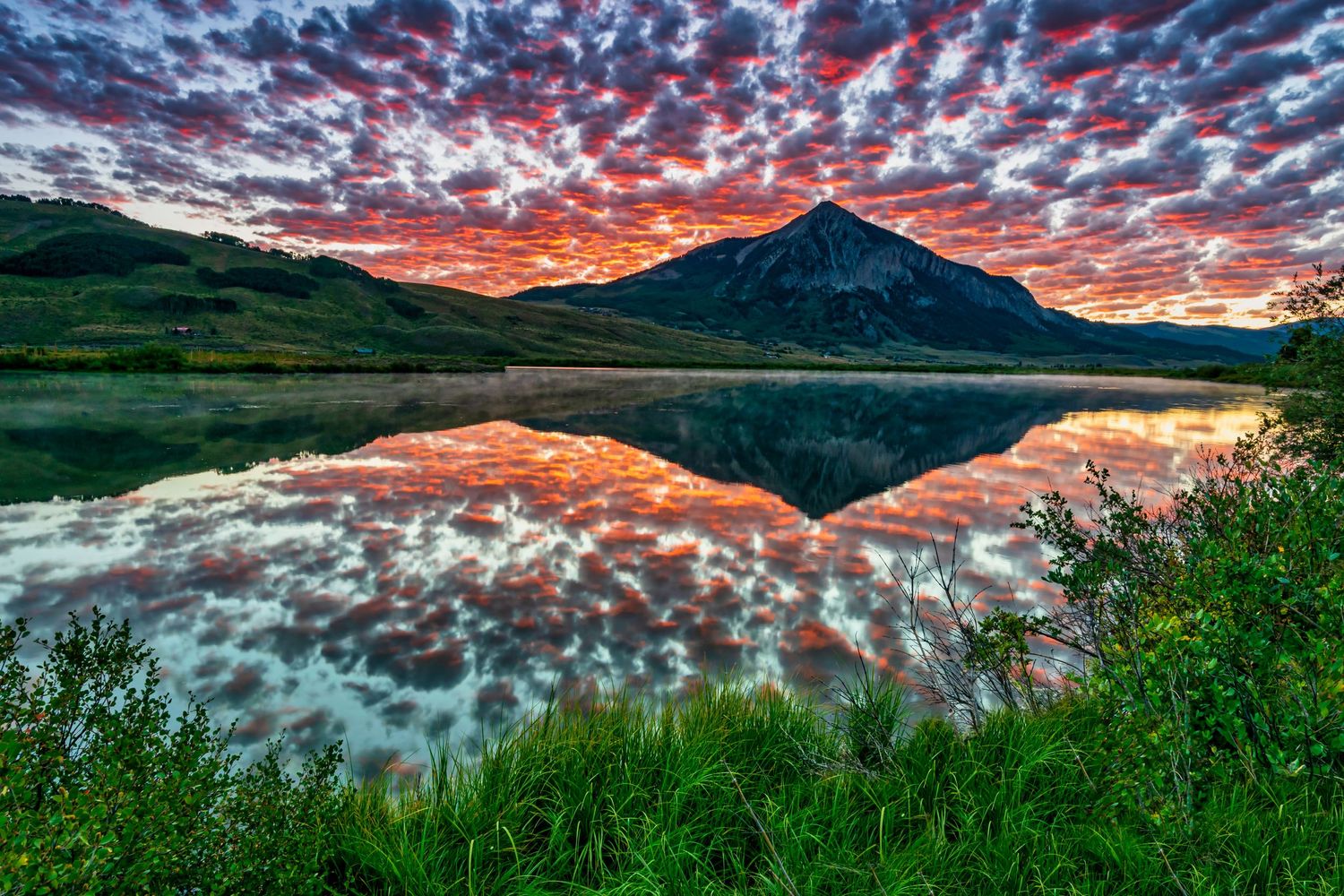 Sunrise reflection photo at Peanut Lake by Denver Drone, Hospitality, Travel & Tourism photographer Captain Colorado Photography.