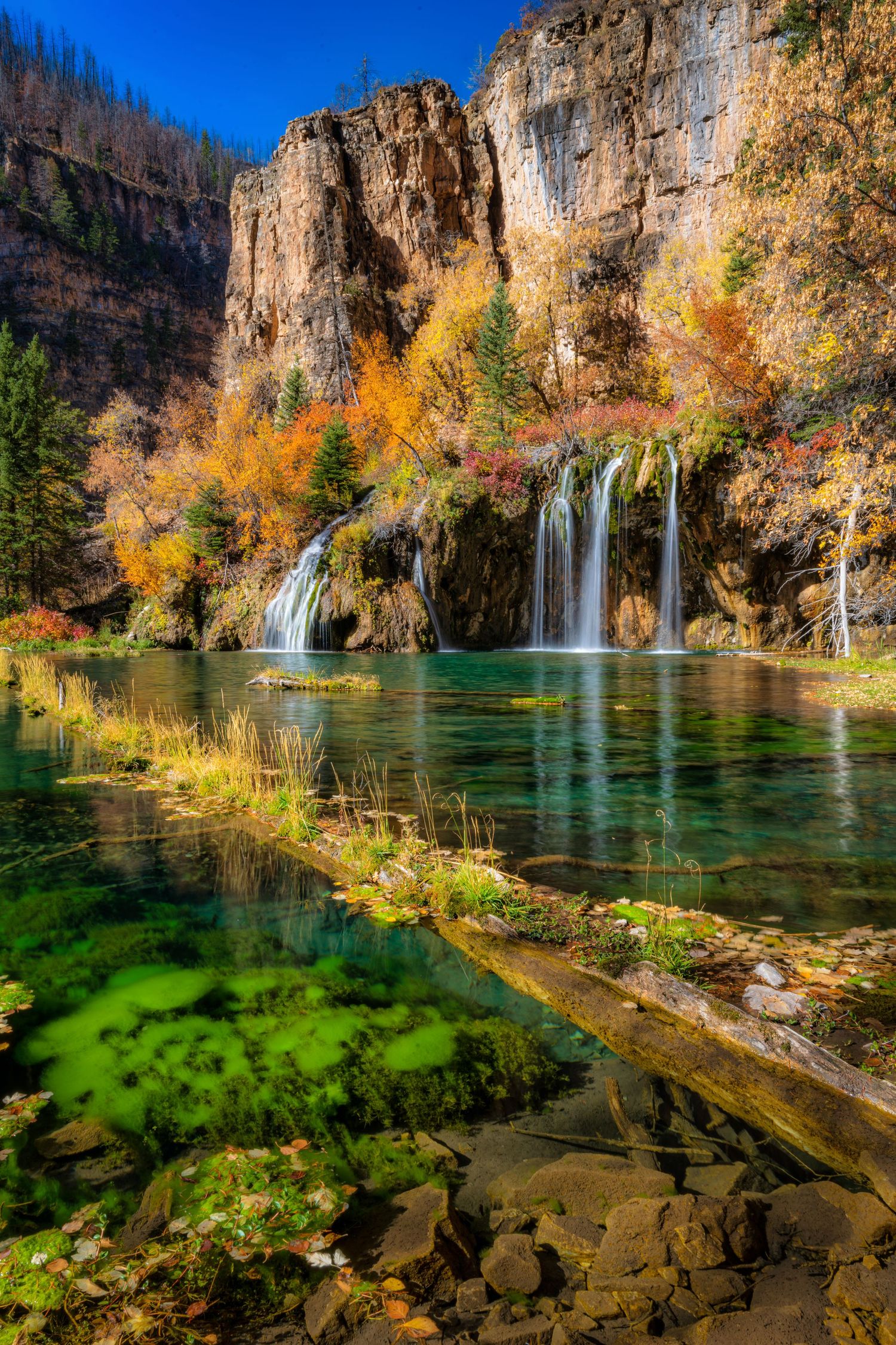 Hanging Lake in the Fall by Denver Drone, Hospitality, Travel & Tourism photographer Captain Colorado Photography.