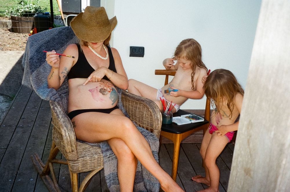 Three sequential photos show people sitting at a casual dining table and enjoying food together.