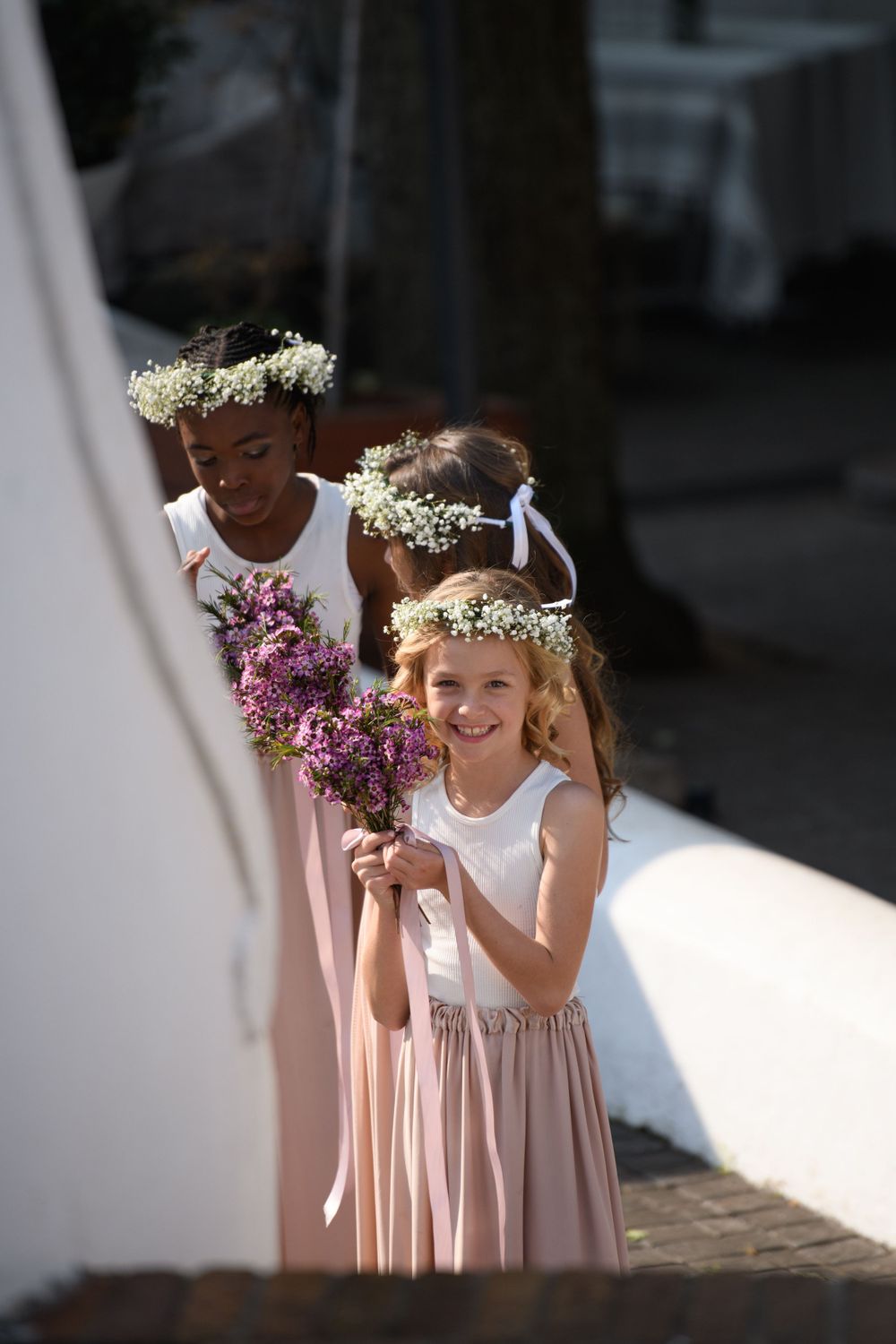 Flower girls at a wedding shoot in South Africa