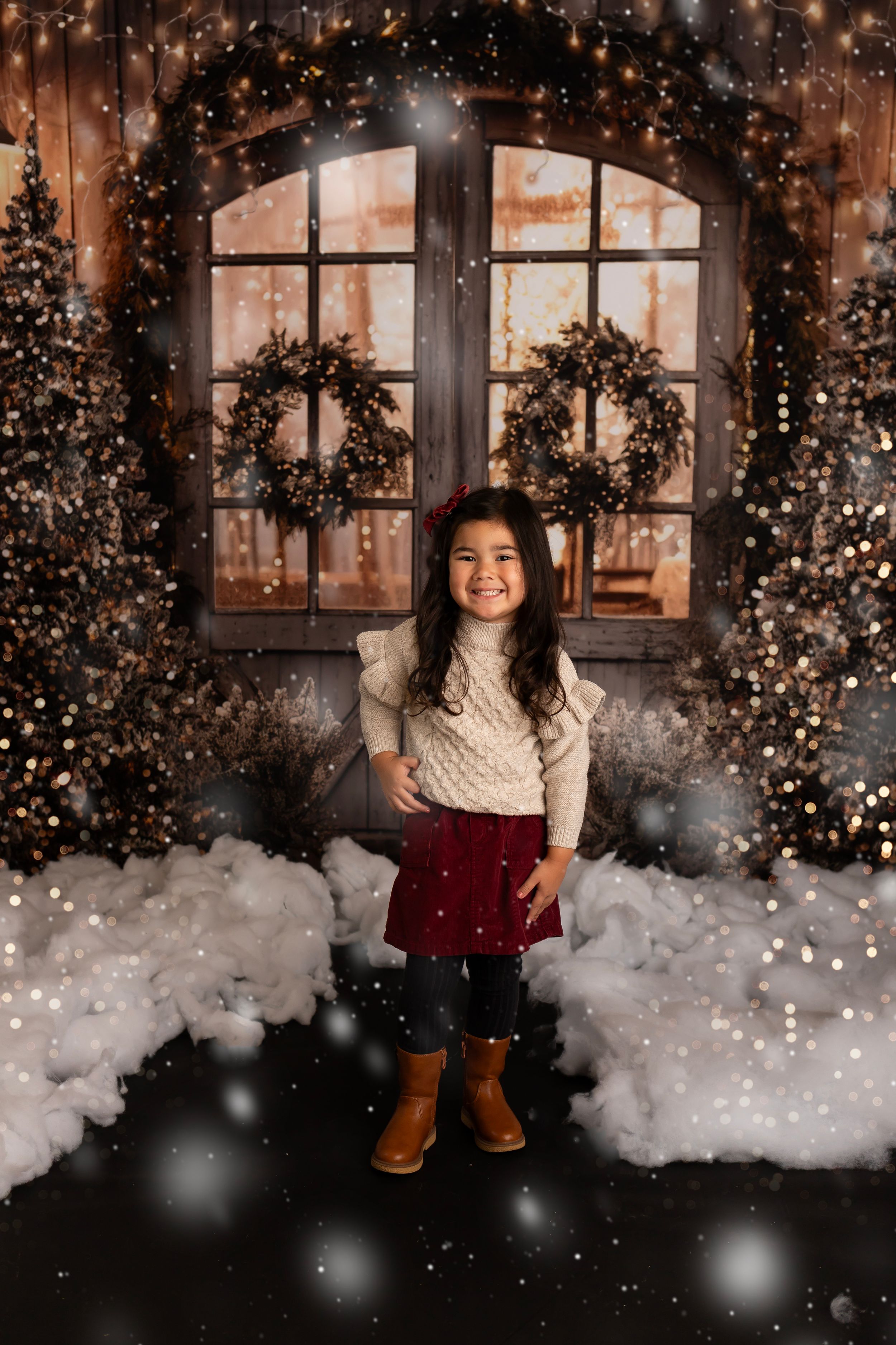 Christmas Snowy Set for mini session in Sparta NJ