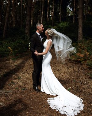wedding portrait in the woods