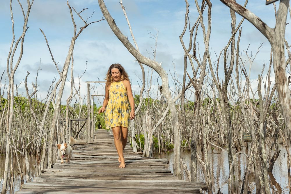 Avellanas beach women empowerment session on the beautiful mangrove bridge