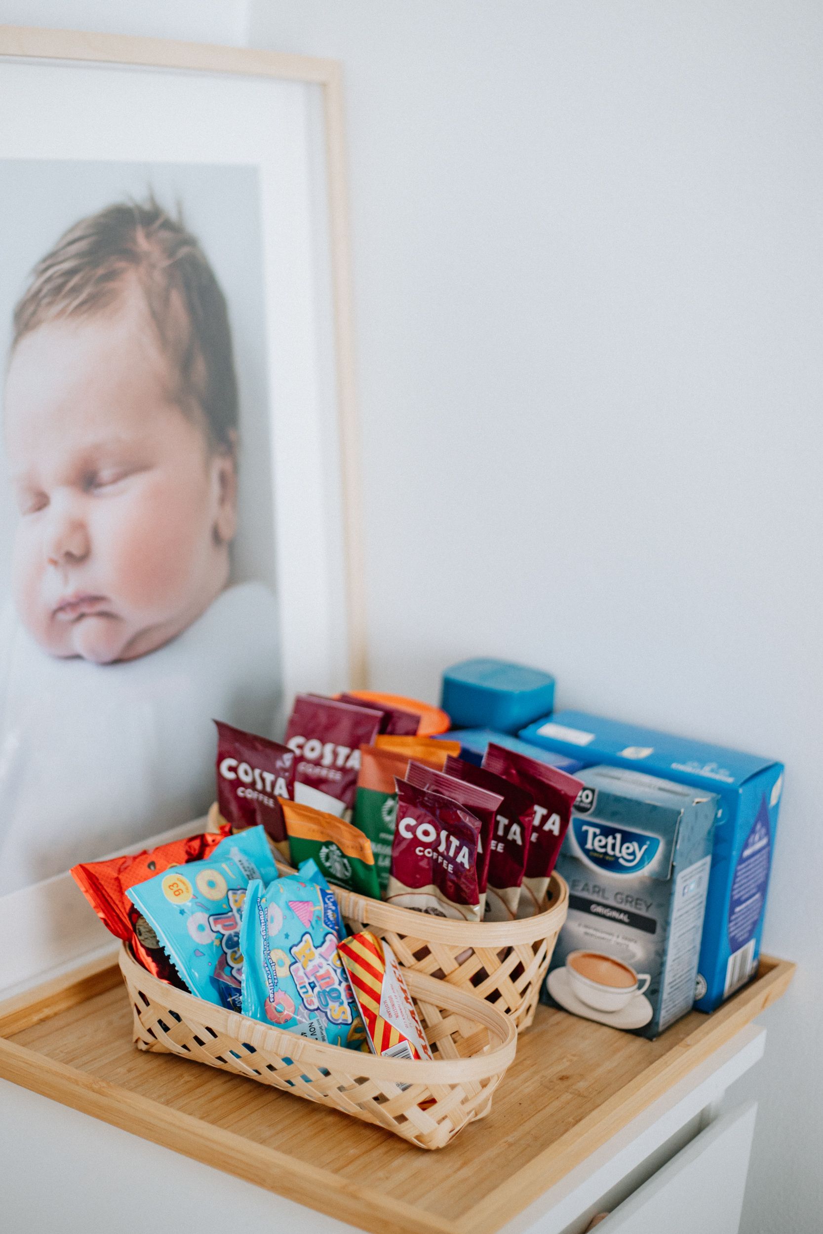treats, snacks and coffee which are available for clients at Jenny Sneap Photography studio for a newborn photoshoot in Mansfield, Nottingha