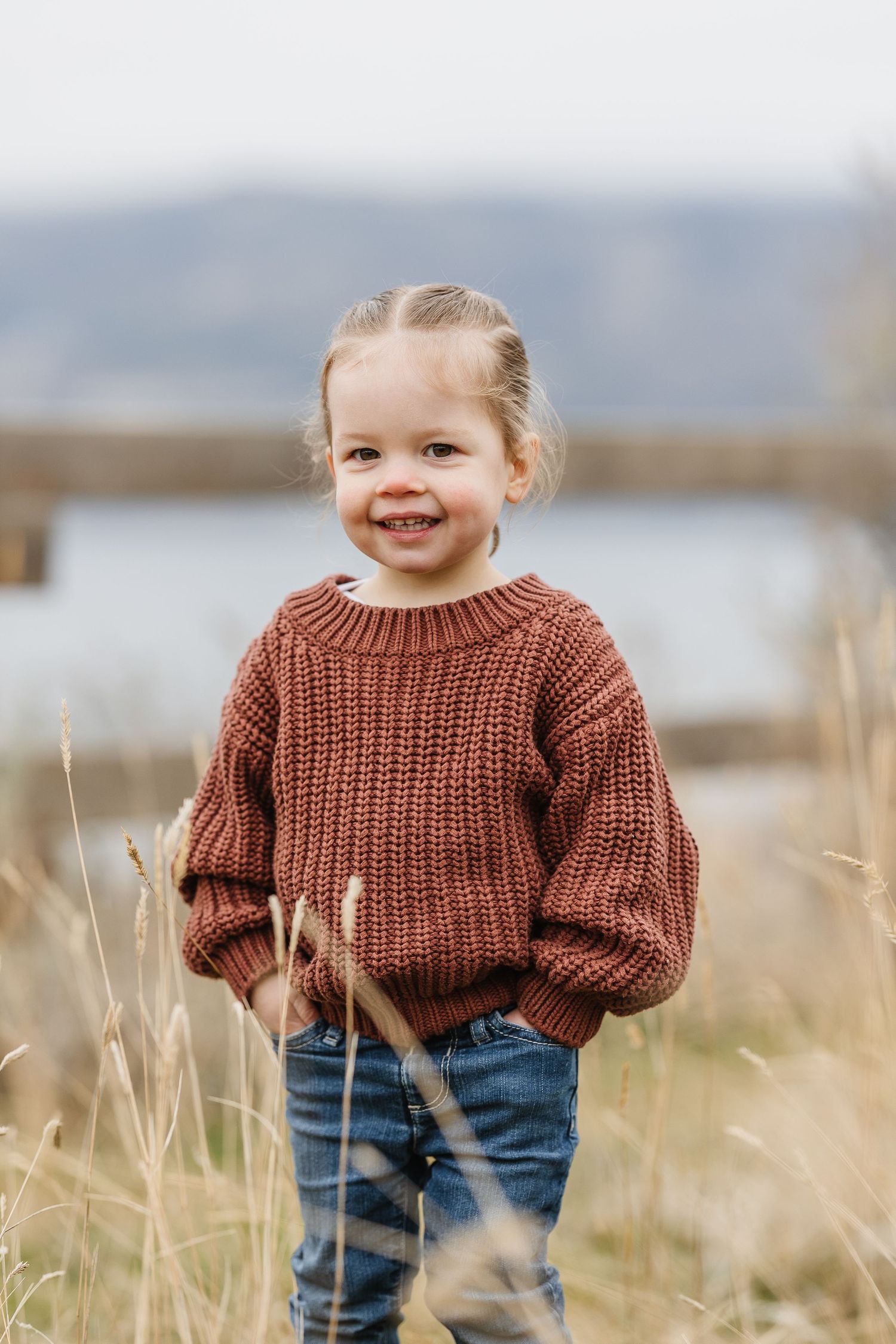 Kid portrait during family session at Knox mountain park in Kelowna BC
