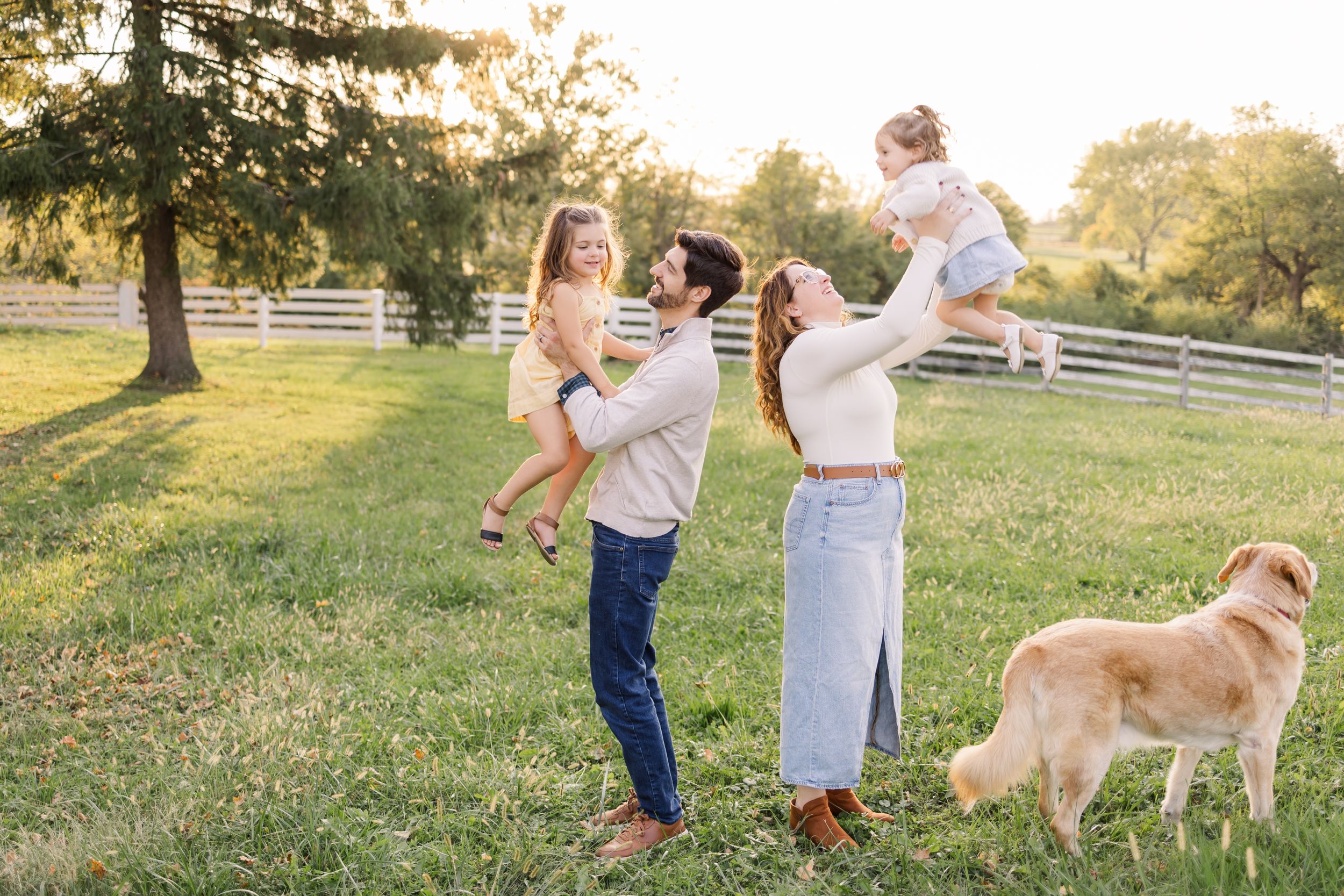 family with dog