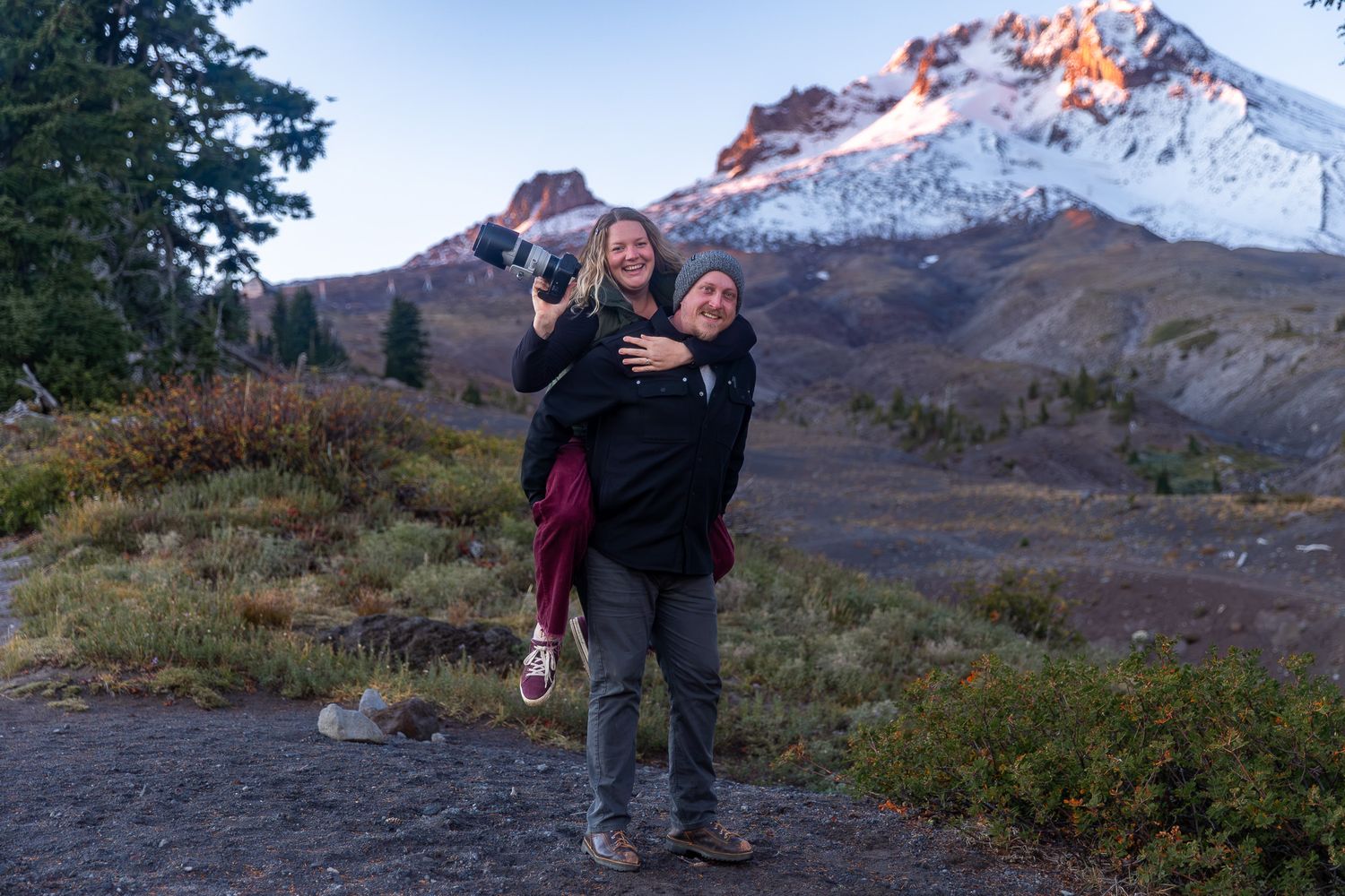 Wedding photographers in Portland Oregon. Snowboard wedding on Mt Hood In Oregon.