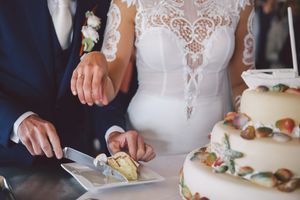 A row of cropped photos showing hands cutting and preparing assorted sushi rolls with fresh ingredients.