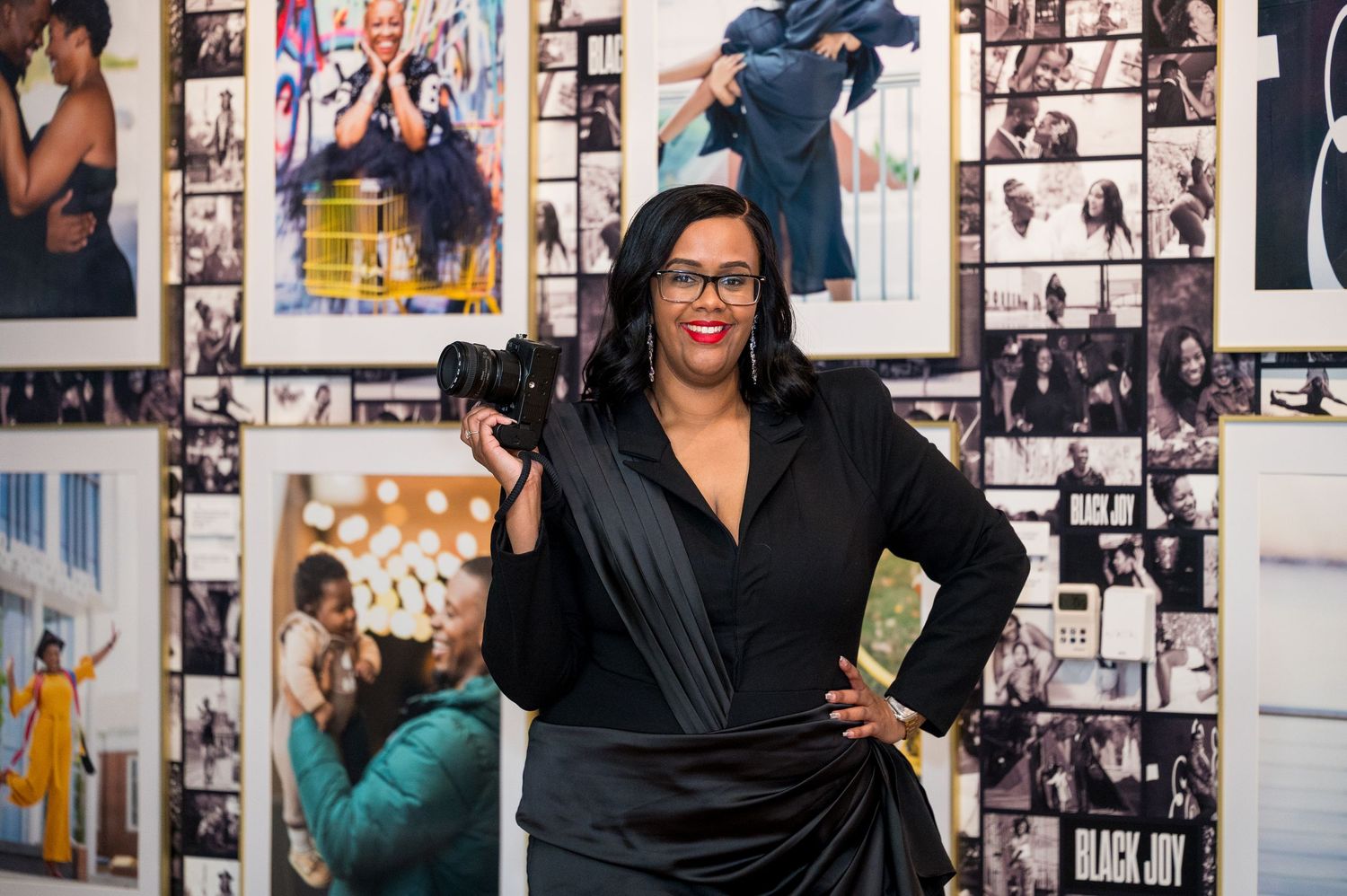 Photographer TaNia S in her Black Joy exhibition in Washington DC Arena Social Arts Club Drew Gallery
