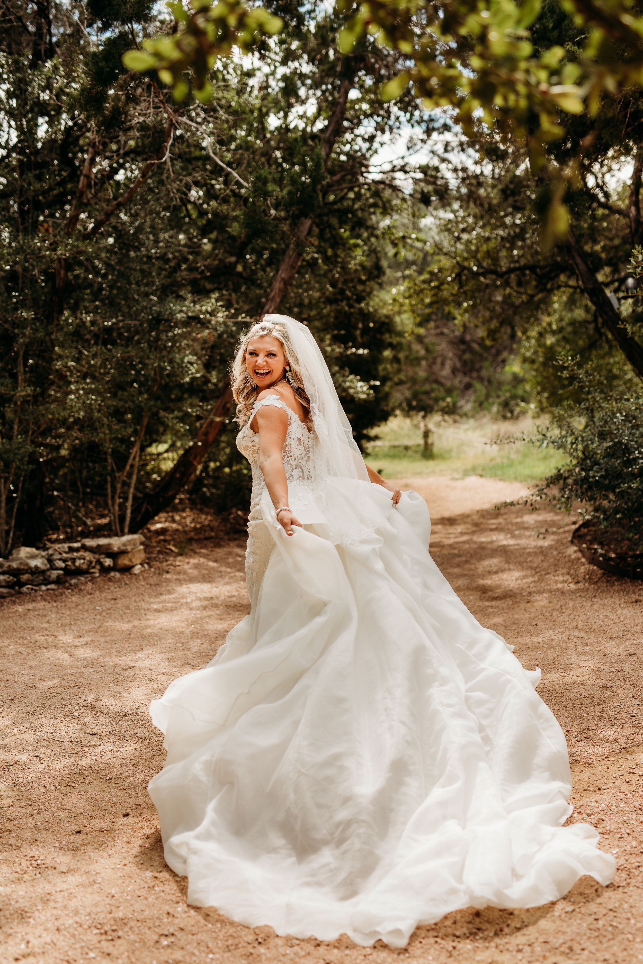 Bridal pictures at the Wildflower Barn in dripping springs Texas.