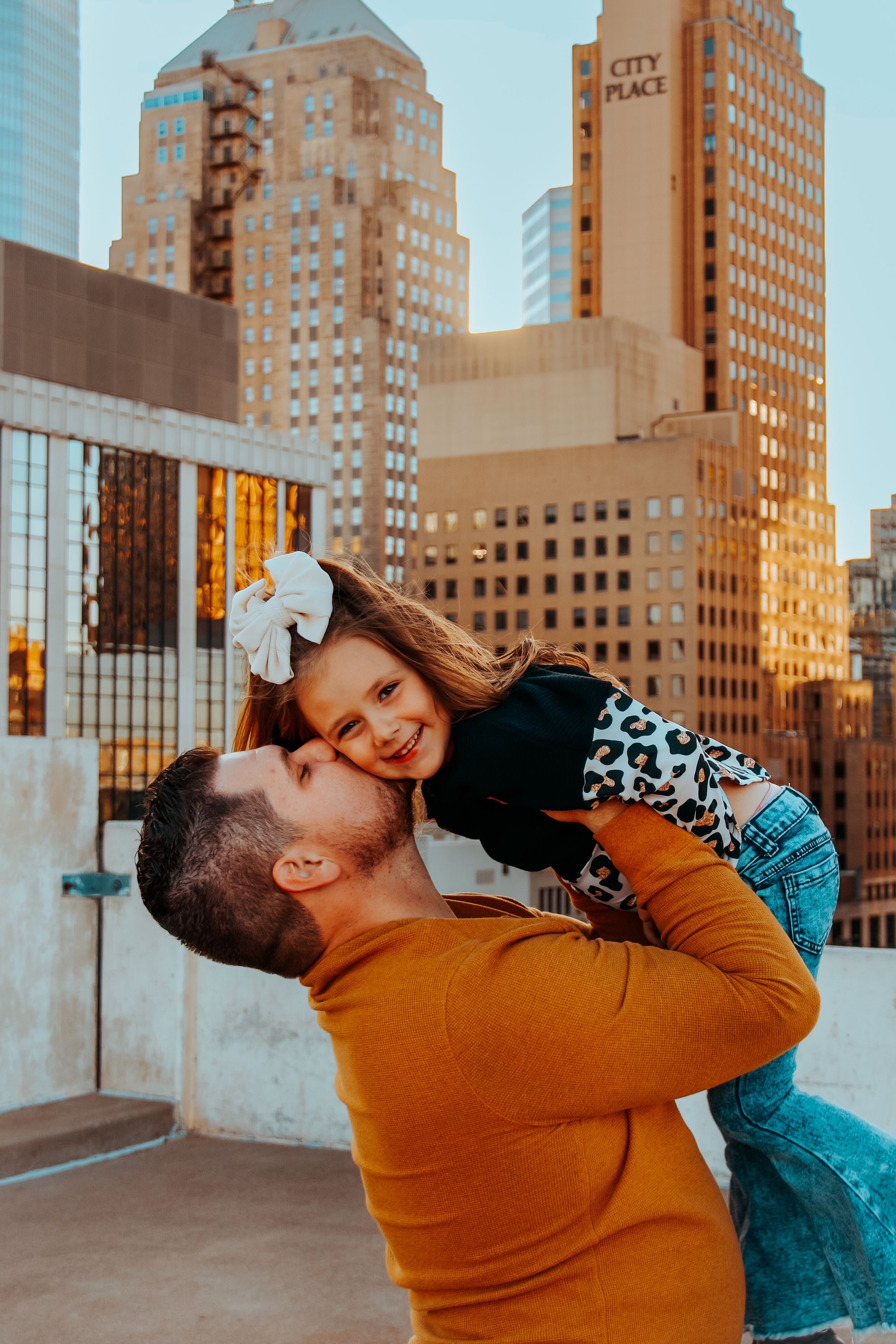 Daddy Daughter Happy Downtown OKC  Cayna Hunter Photography