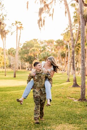 Photograph of couple having fun