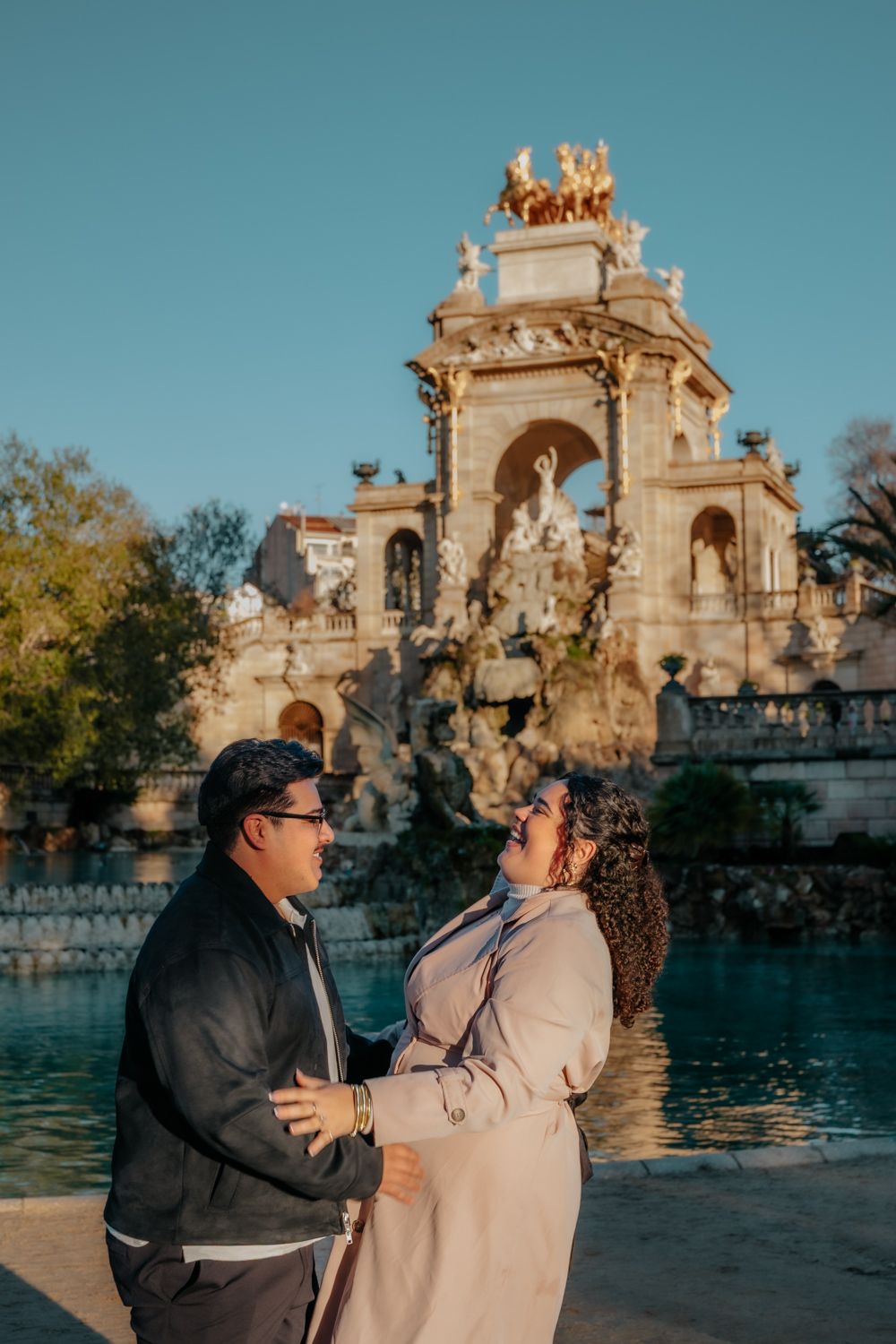 Excited celebration moment Ciutadella sunrise Surprise proposal Barcelona BarcelonaLoversPH