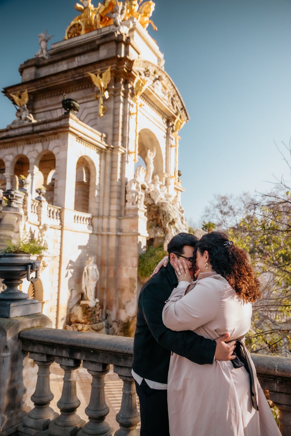 Emotional candid moment after yes Ciutadella Park Surprise proposal Barcelona BarcelonaLoversPH