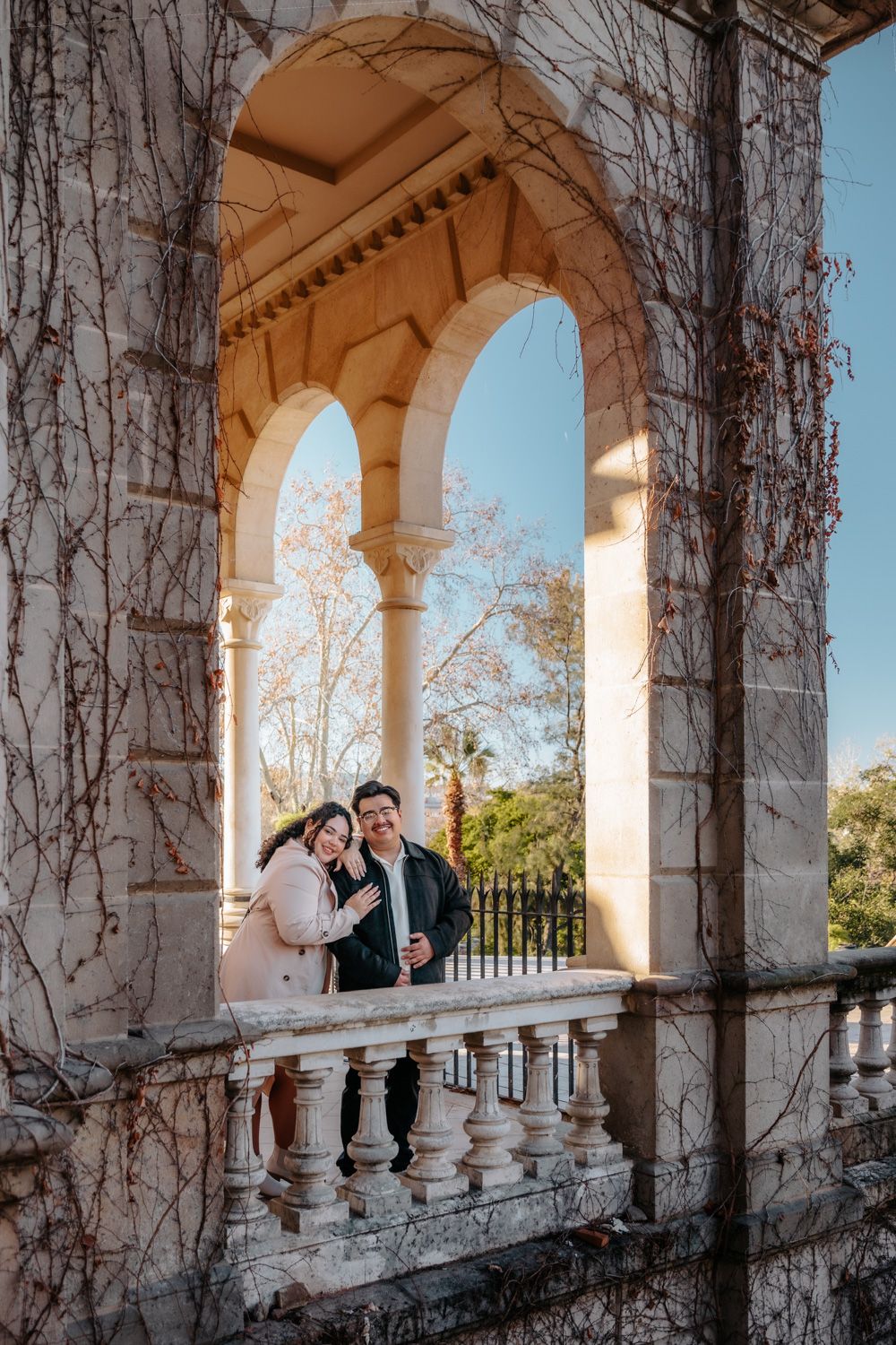 Romantic kiss near Neptune sculpture Barcelona Surprise proposal Barcelona BarcelonaLoversPH