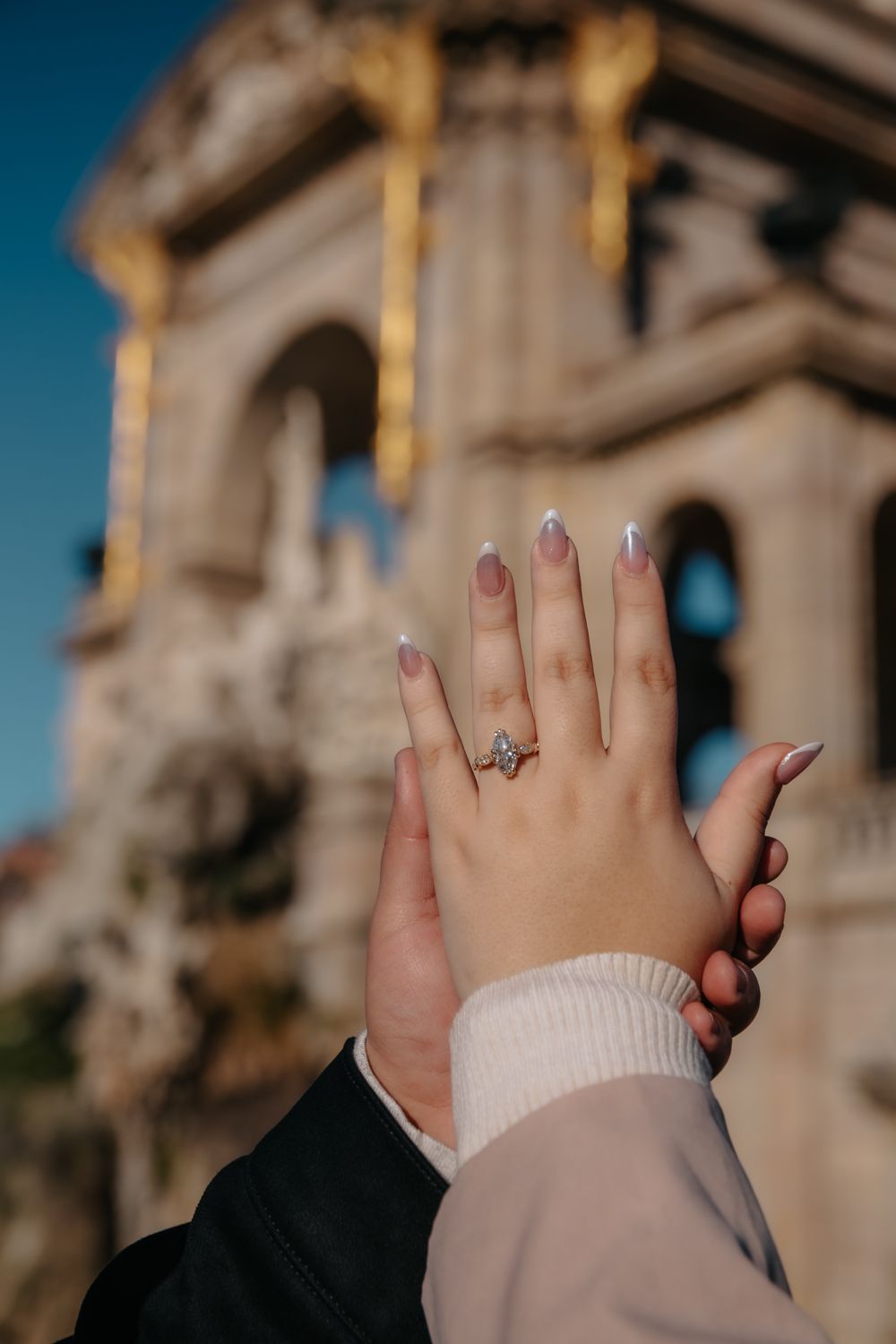 Emotional surprise proposal Ciutadella fountain sunrise Surprise proposal Barcelona BarcelonaLoversPH