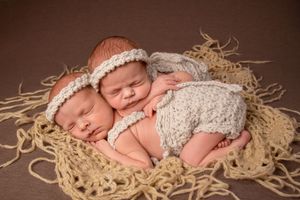 twin girl newborn session with boho setup GTA Newborn Photographer Mississauga