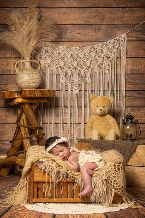 newborn session sleeping baby