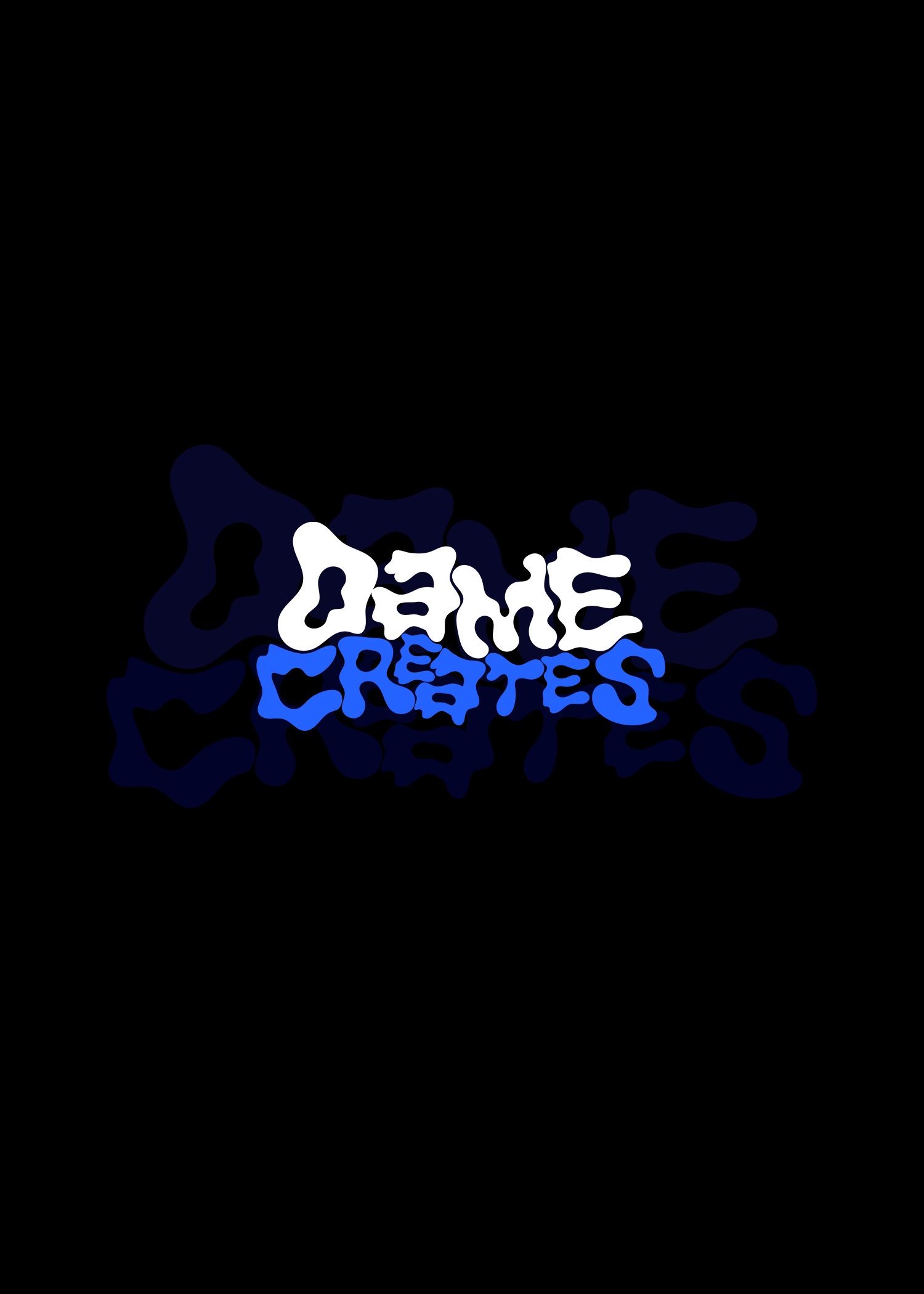 A sequence of graffiti art showing a blue and white tag design evolving across multiple frames.