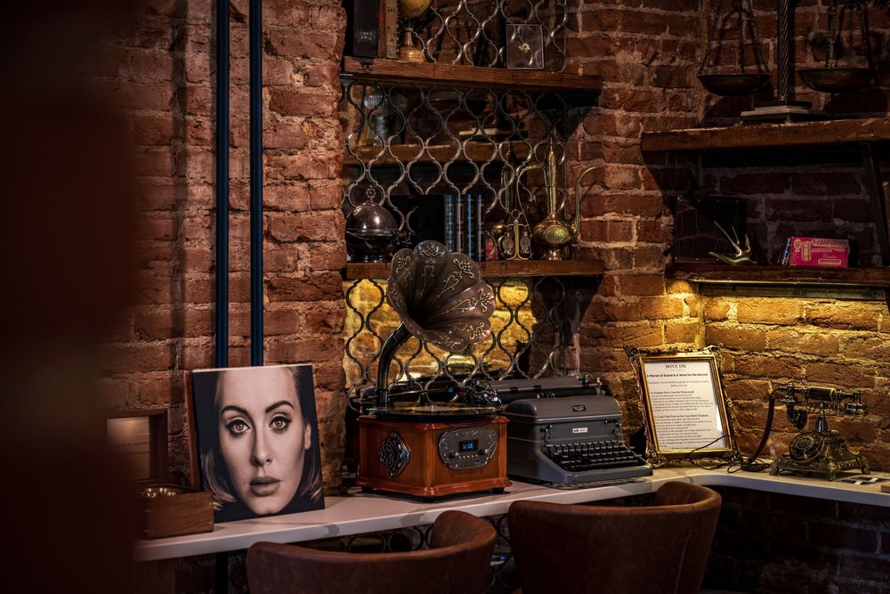 Knick-knacks and details in the luxury boutique hotel The Dove Inn in Golden, CO.