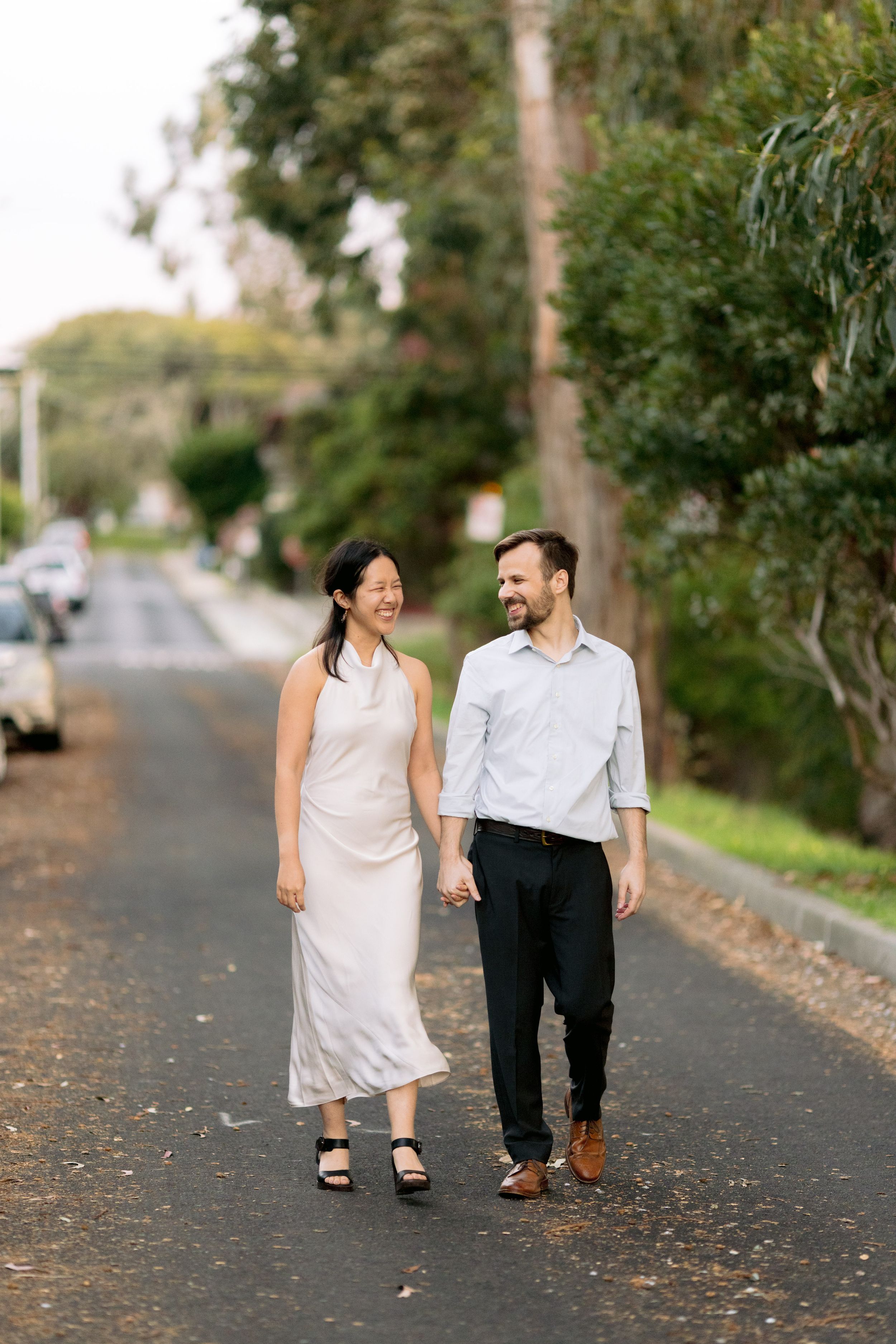 Streets of Monterey engagement portraits
