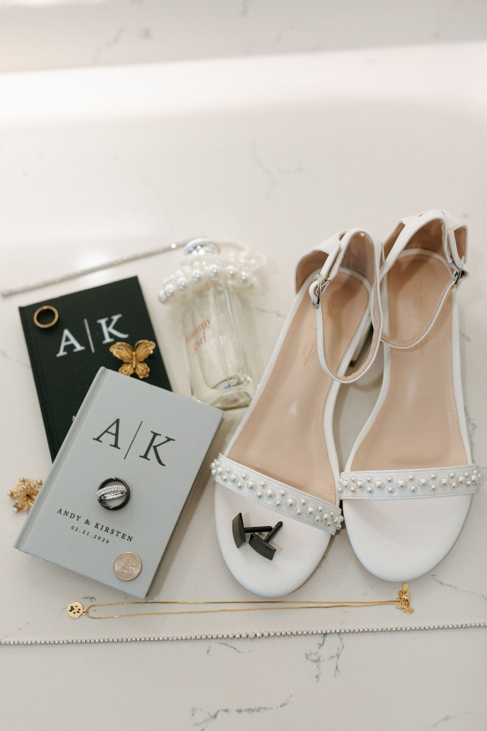 Bride & groom details at the Archer Hotel in Redmond, WA captured by C. Marilyn Photography  for a dog friendly wedding day