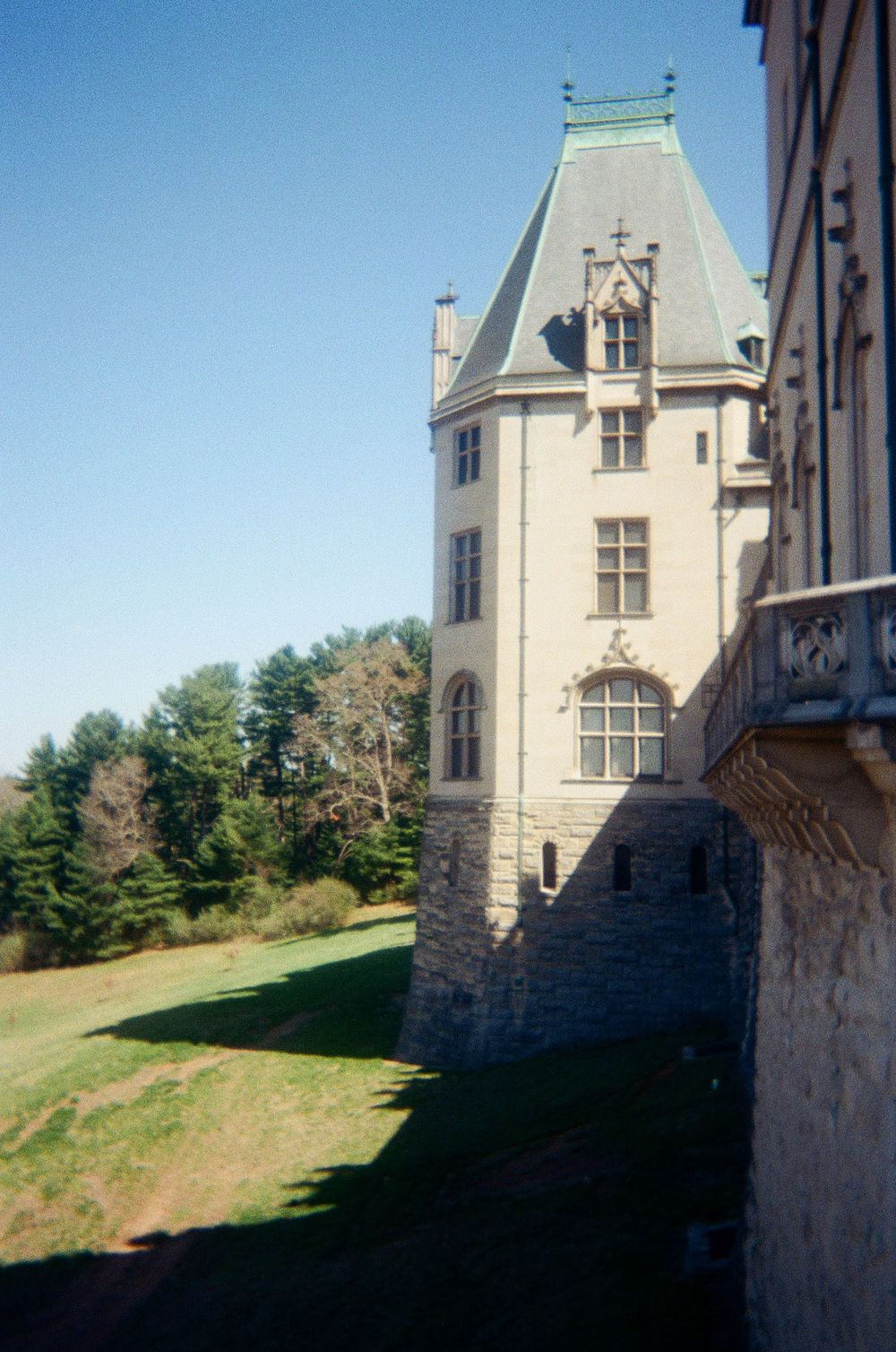 The Biltmore wedding venue in a film photo from a North Carolina film wedding photographer