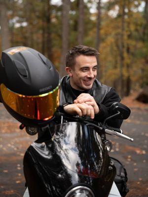 Portrait with his Motorcycle