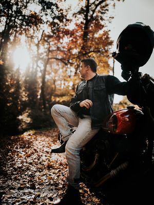 Portrait with his Motorcycle