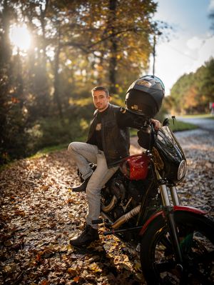 Portrait with his Motorcycle
