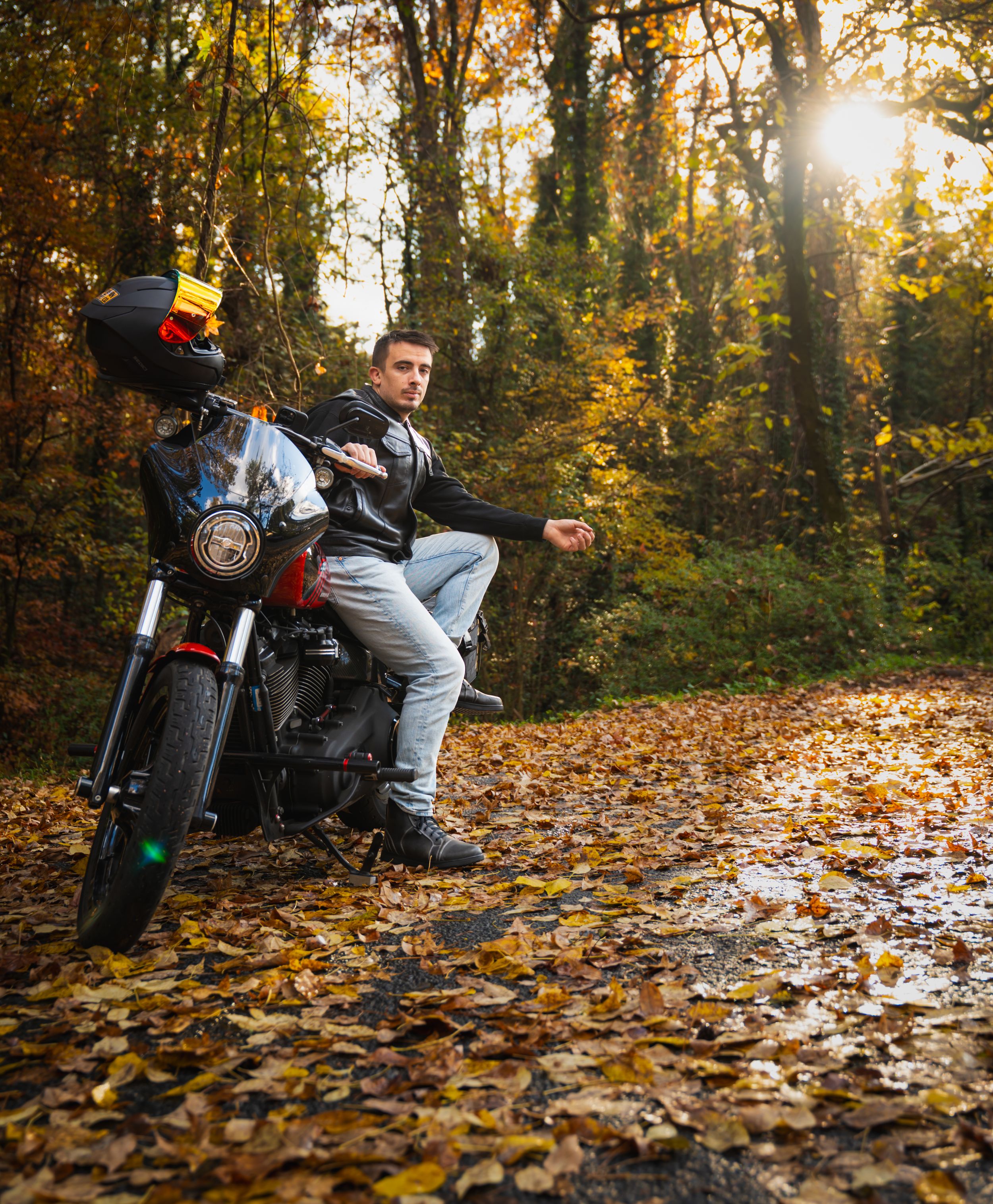 Portrait with his Motorcycle