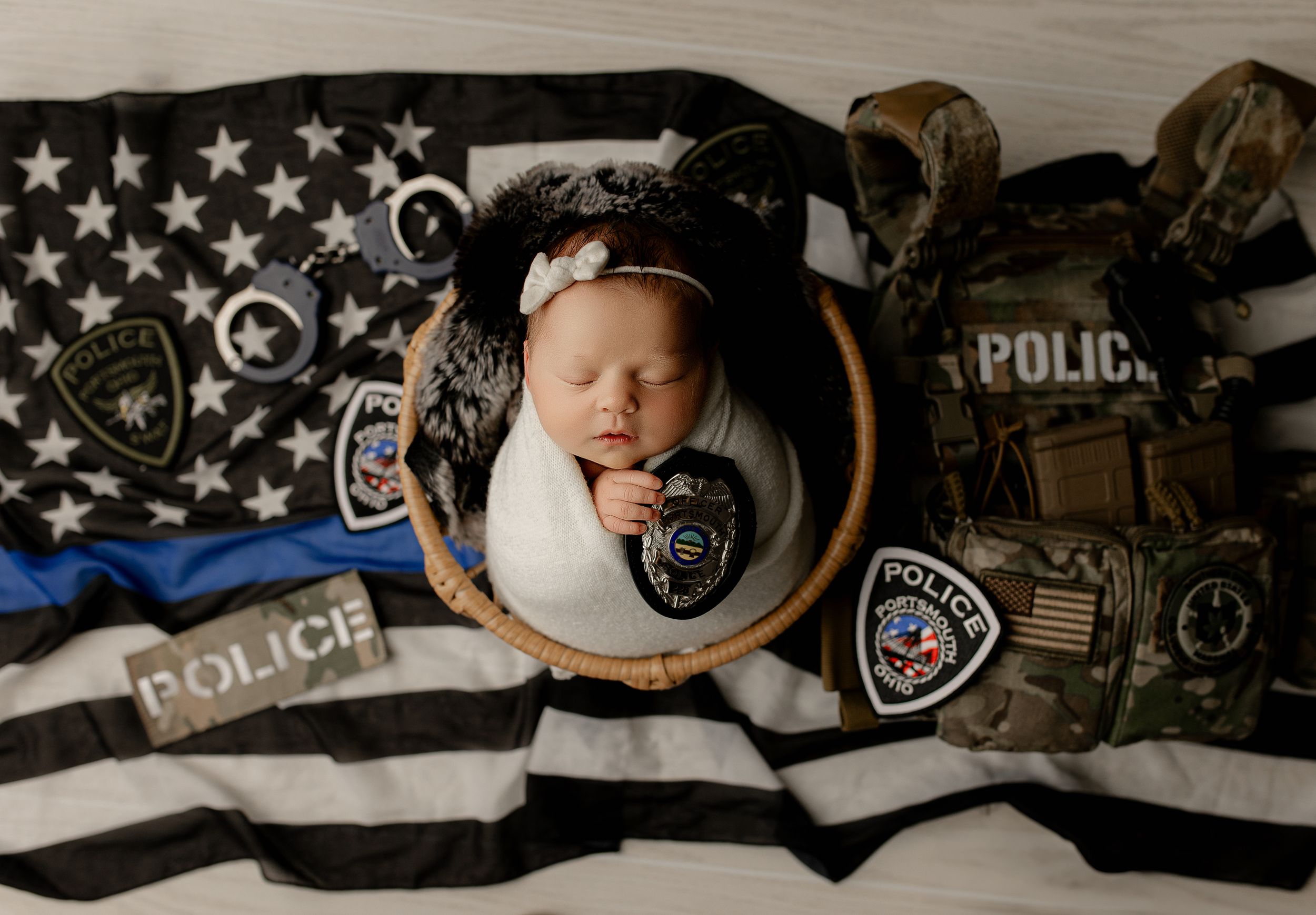 Bailey's Photography | Portsmouth OH | Affordable Newborn Photographer | Police Officer Tribute Newborn Session