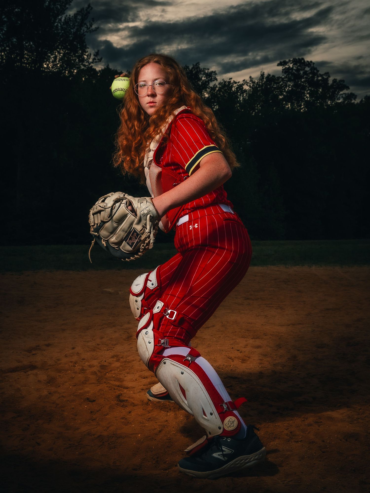 Softball sportrait pose suzi gibson photography dramatic sportraits sport portraits senior baseball maryland dmv smoke fog