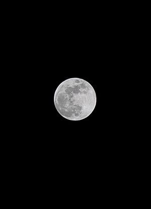 Full moon in sharp detail against a pitch black night sky.